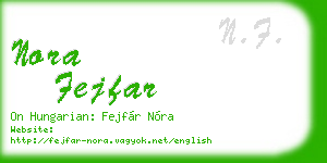 nora fejfar business card